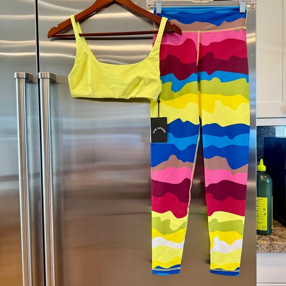 NWT The Upside SET Astro Rory Bra and Printed Leggings in Multicolor / Citrus - Picture 11 of 16